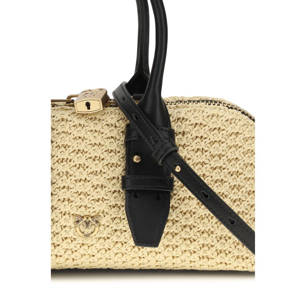 Beige Raffia Shoulder Bag