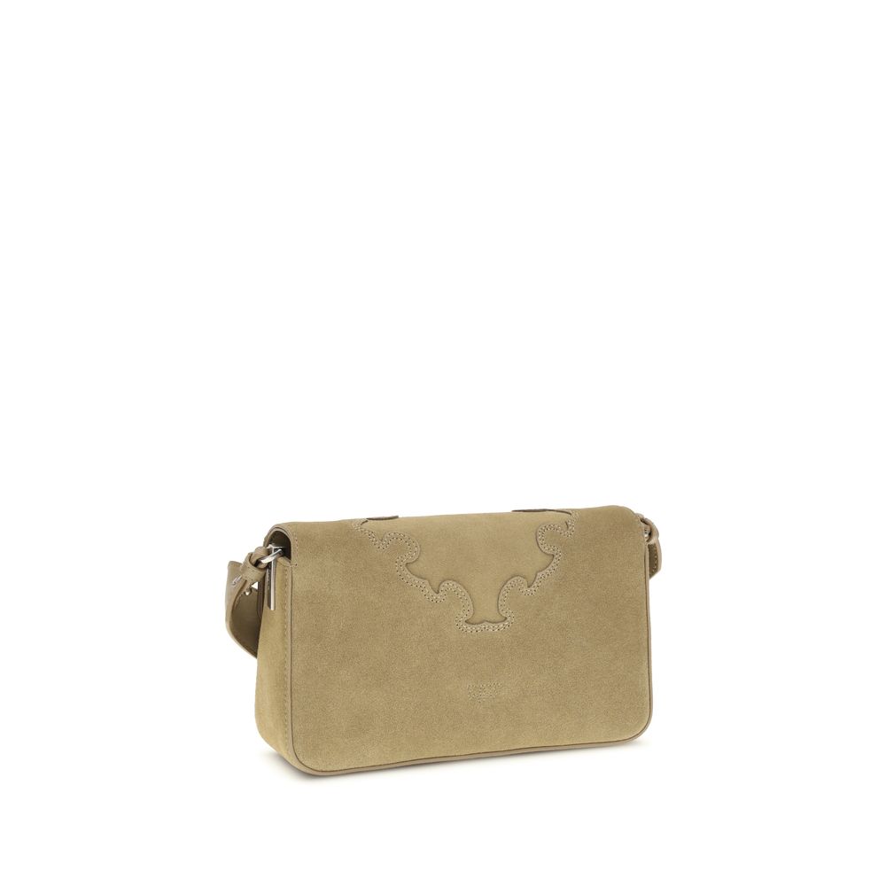 Beige Calf Leather Bos Taurus Shoulder Bag