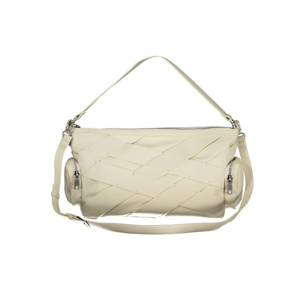 White Polyurethane Women's Shoulder Bag