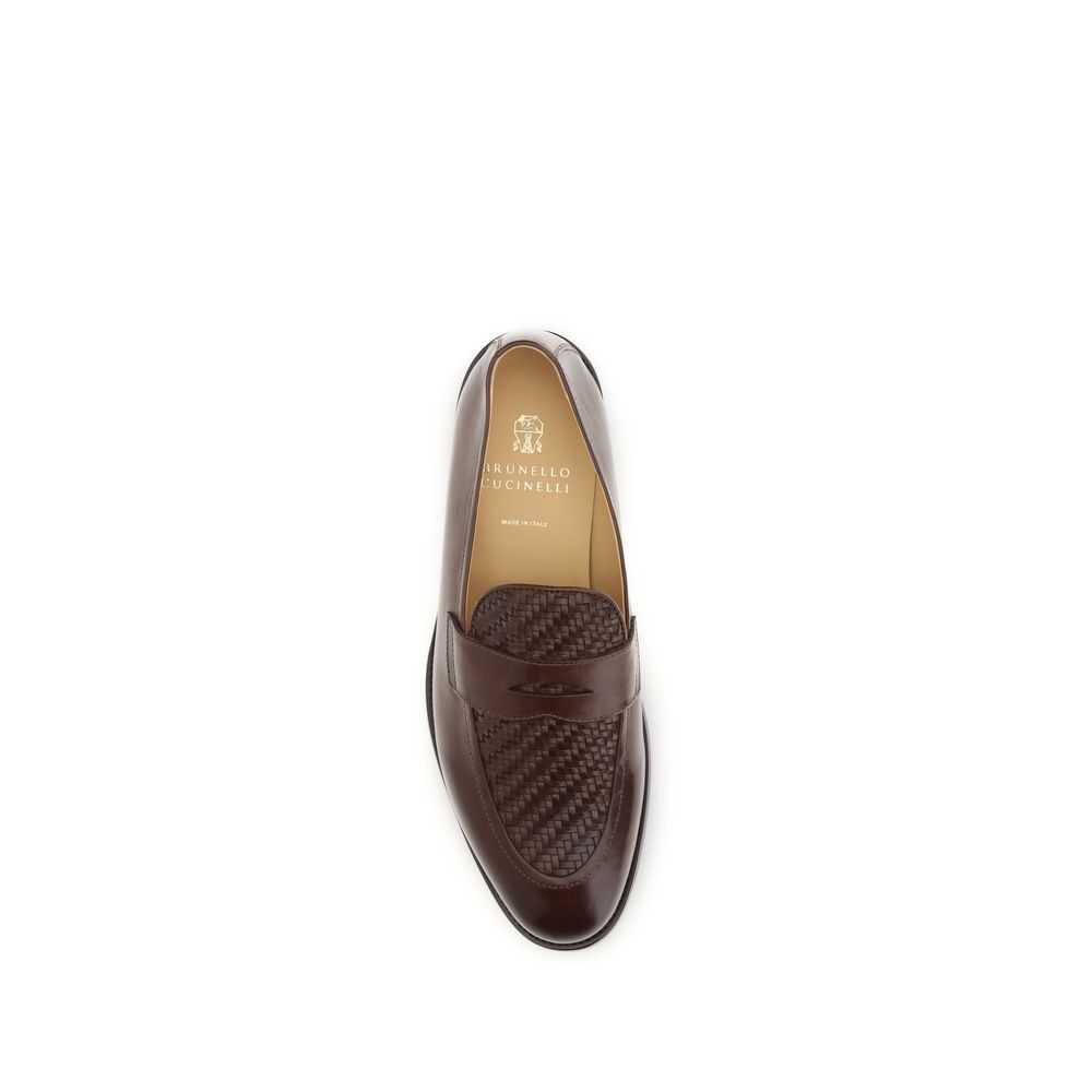 Brown Calf Leather Bos Taurus Slip-On Loafers