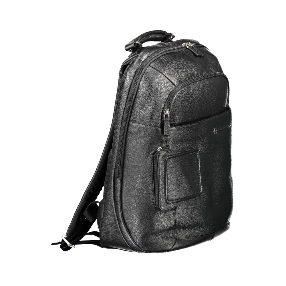 Black Leather Men's Backpack