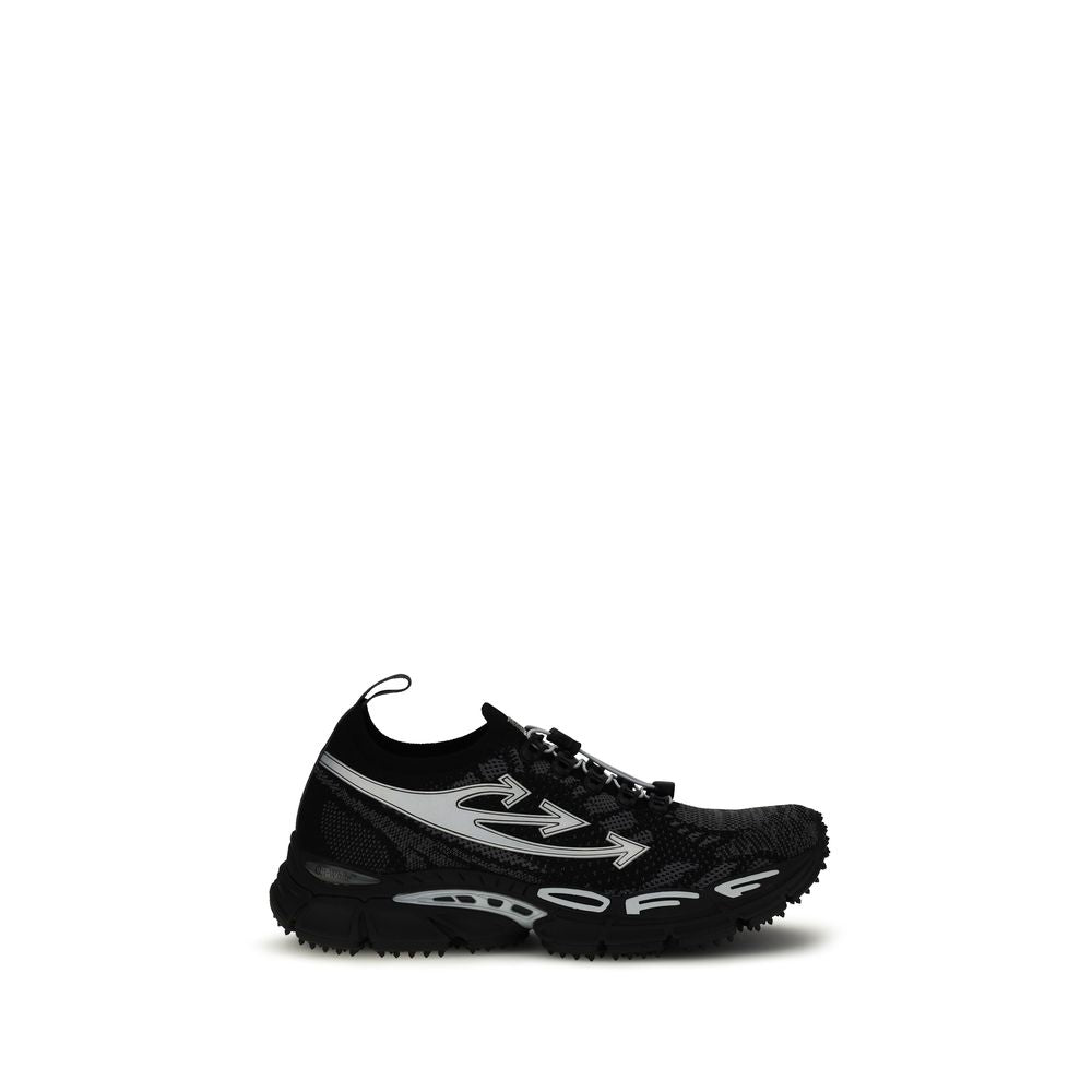 Black Polyester Athletic Sneakers