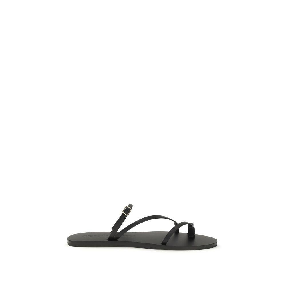 Black Calf Leather Bos Taurus Sandals