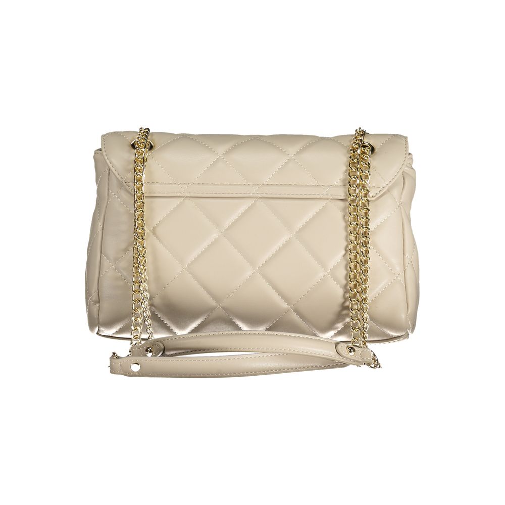 Beige Polyurethane Women Handbag