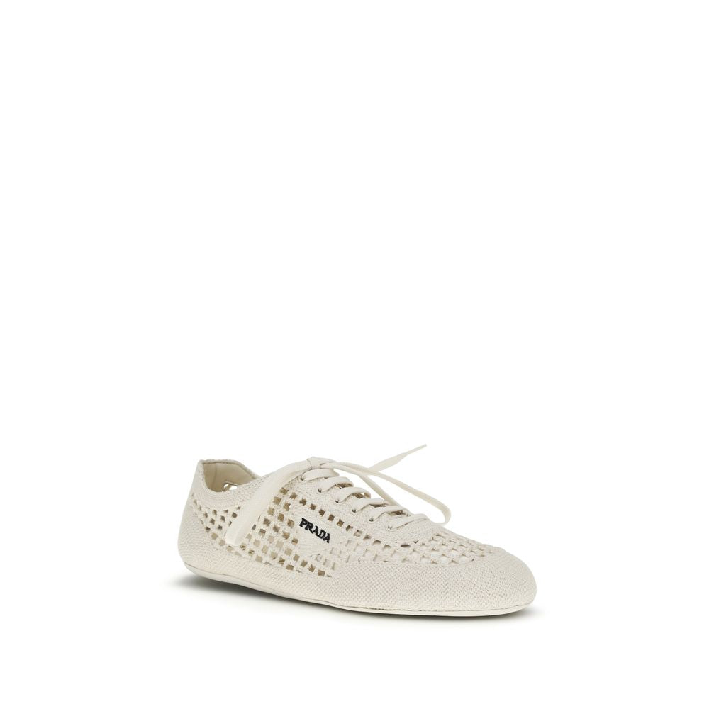 Beige Fabric Low Top Sneakers