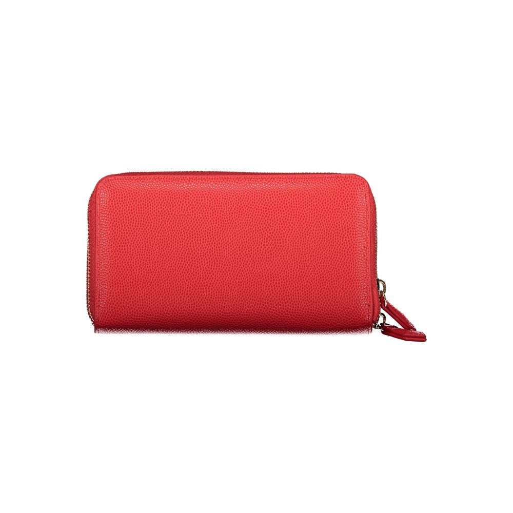 Red Polyurethane Women's Wallet