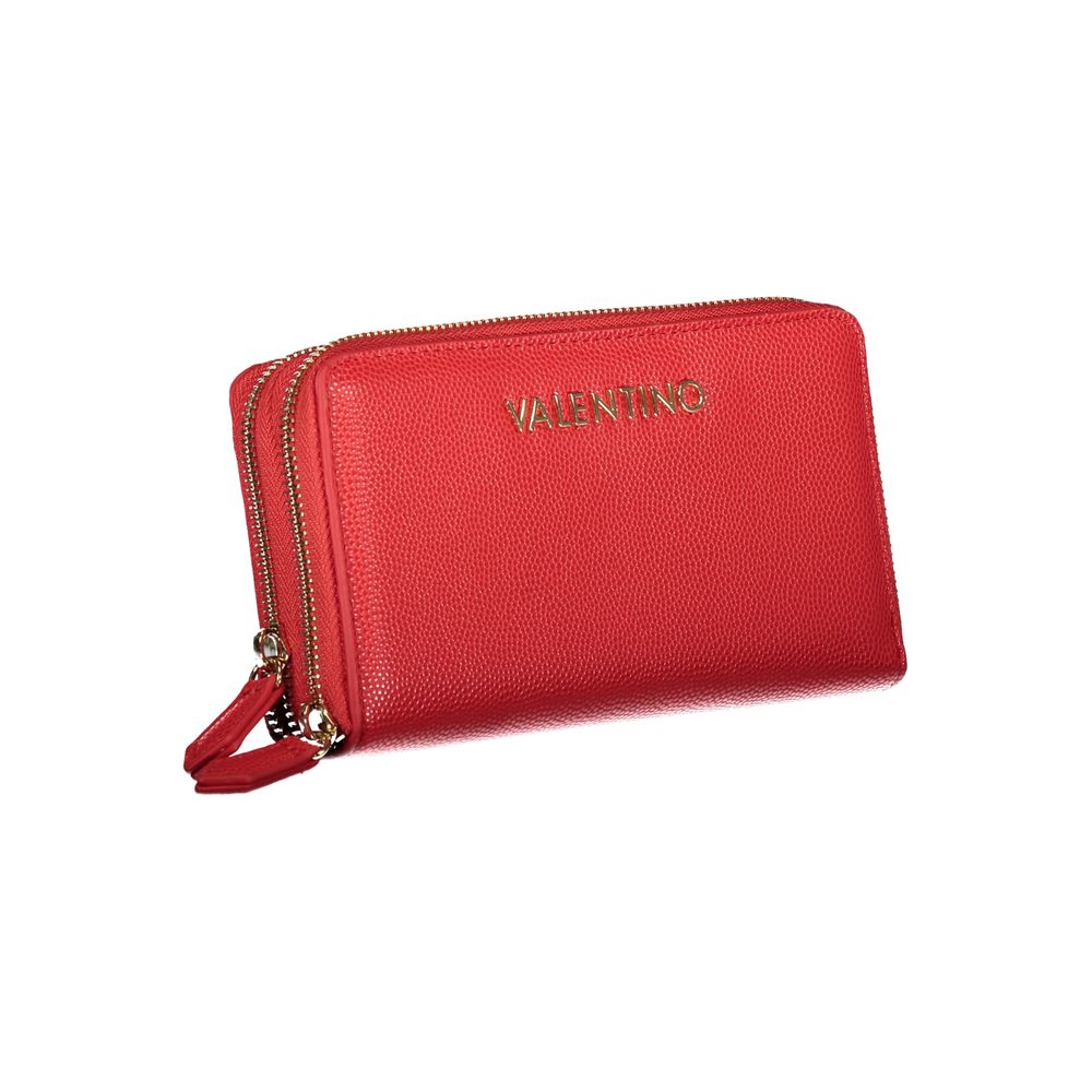 Red Polyurethane Women's Wallet