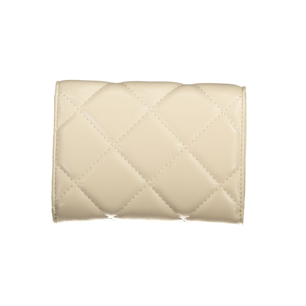 Beige Polyurethane Women Wallet