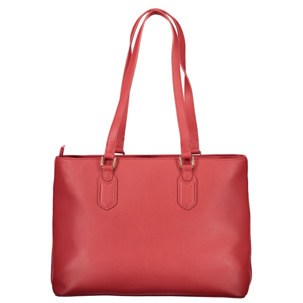 Red Polyurethane Women's Bag