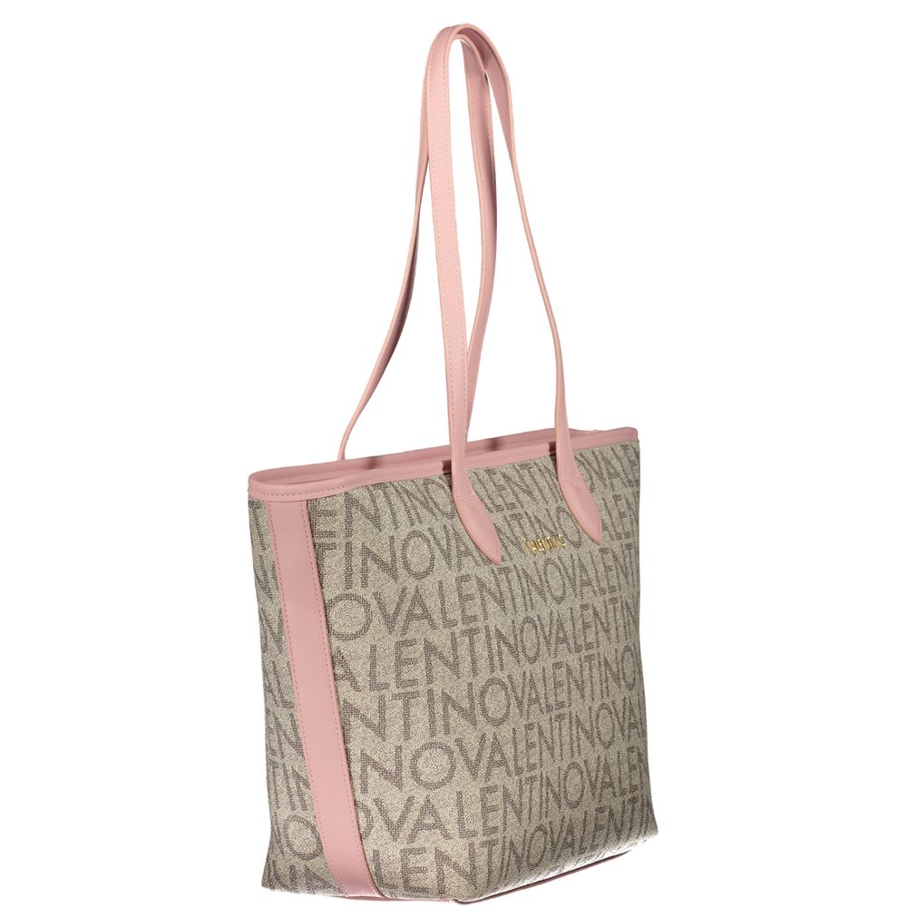 Beige Polyurethane Women's Shoulder Bag