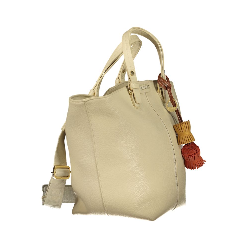 Beige Polyethylene Handbag - styloora.cz