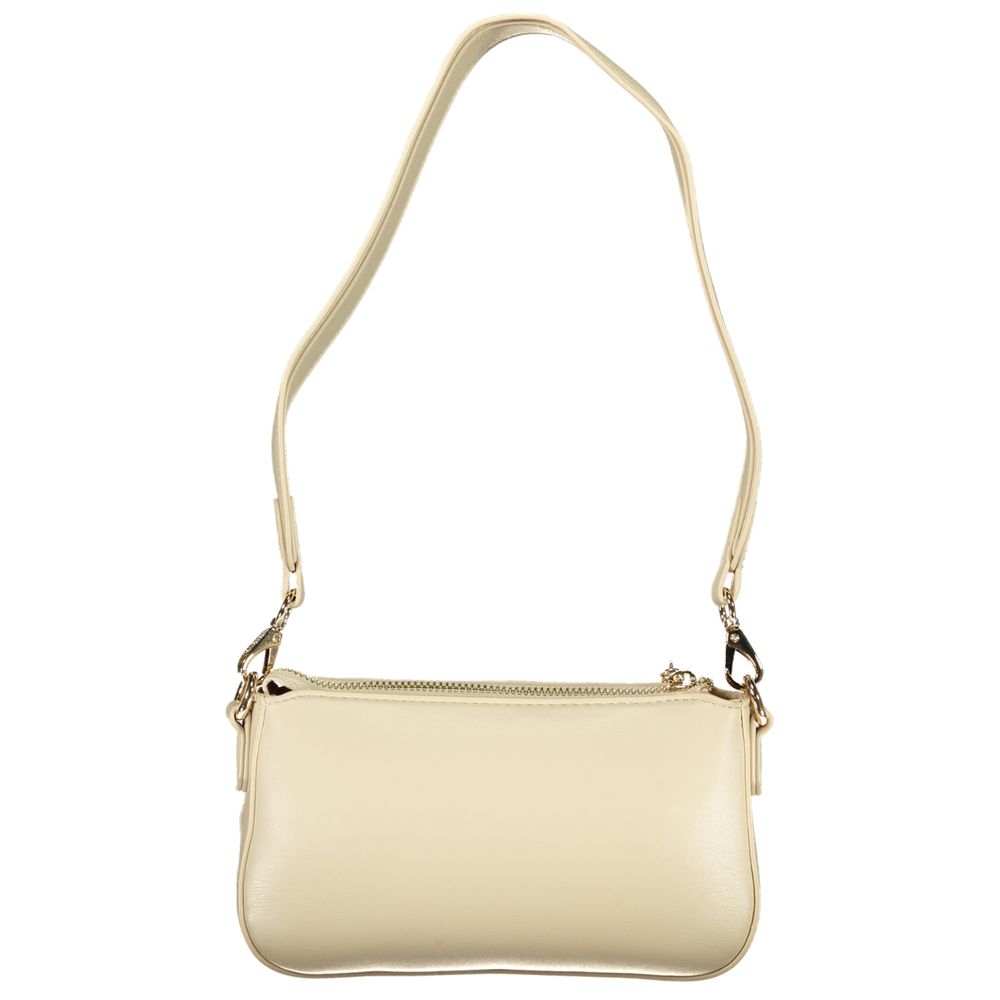Beige Polyethylene Handbag - styloora.cz