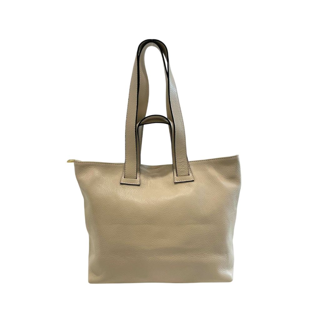 Beige Cowhide Clutch Bag