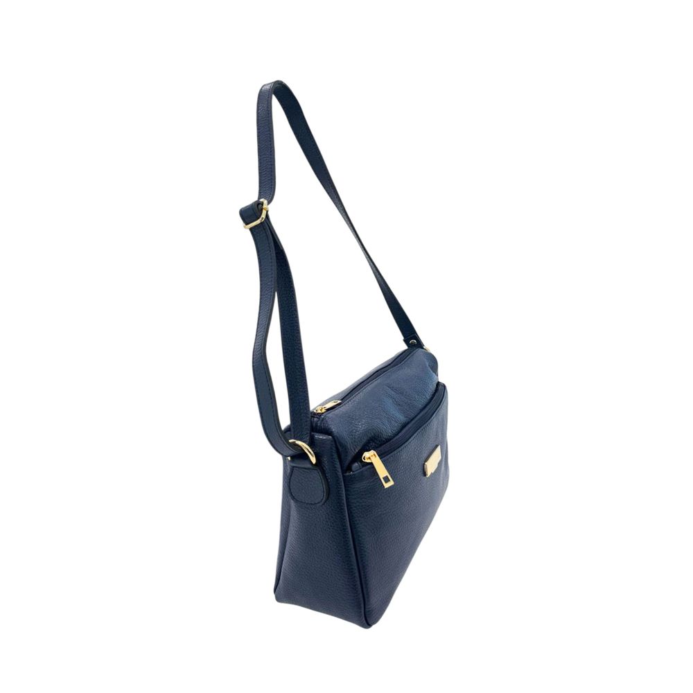 Blue Cowhide Crossbody Bag