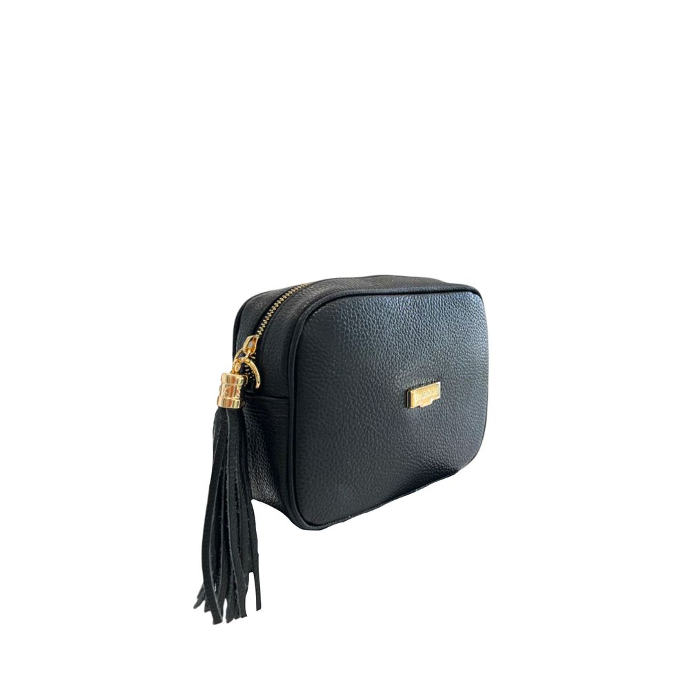 Černá crossbody kabelka z hovězí kůže
