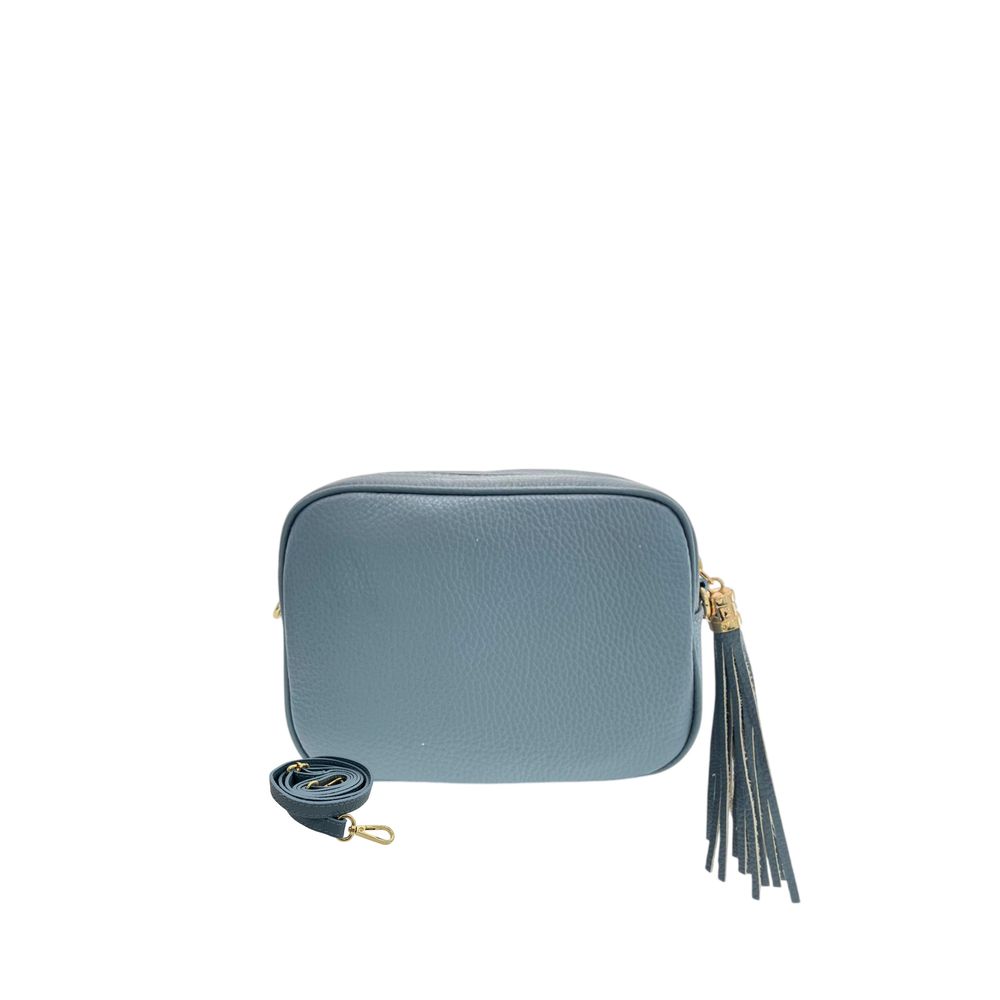 Modrá crossbody taška z hovězí kůže
