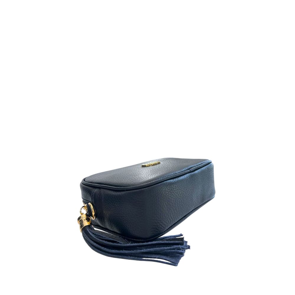 Modrá crossbody taška z hovězí kůže