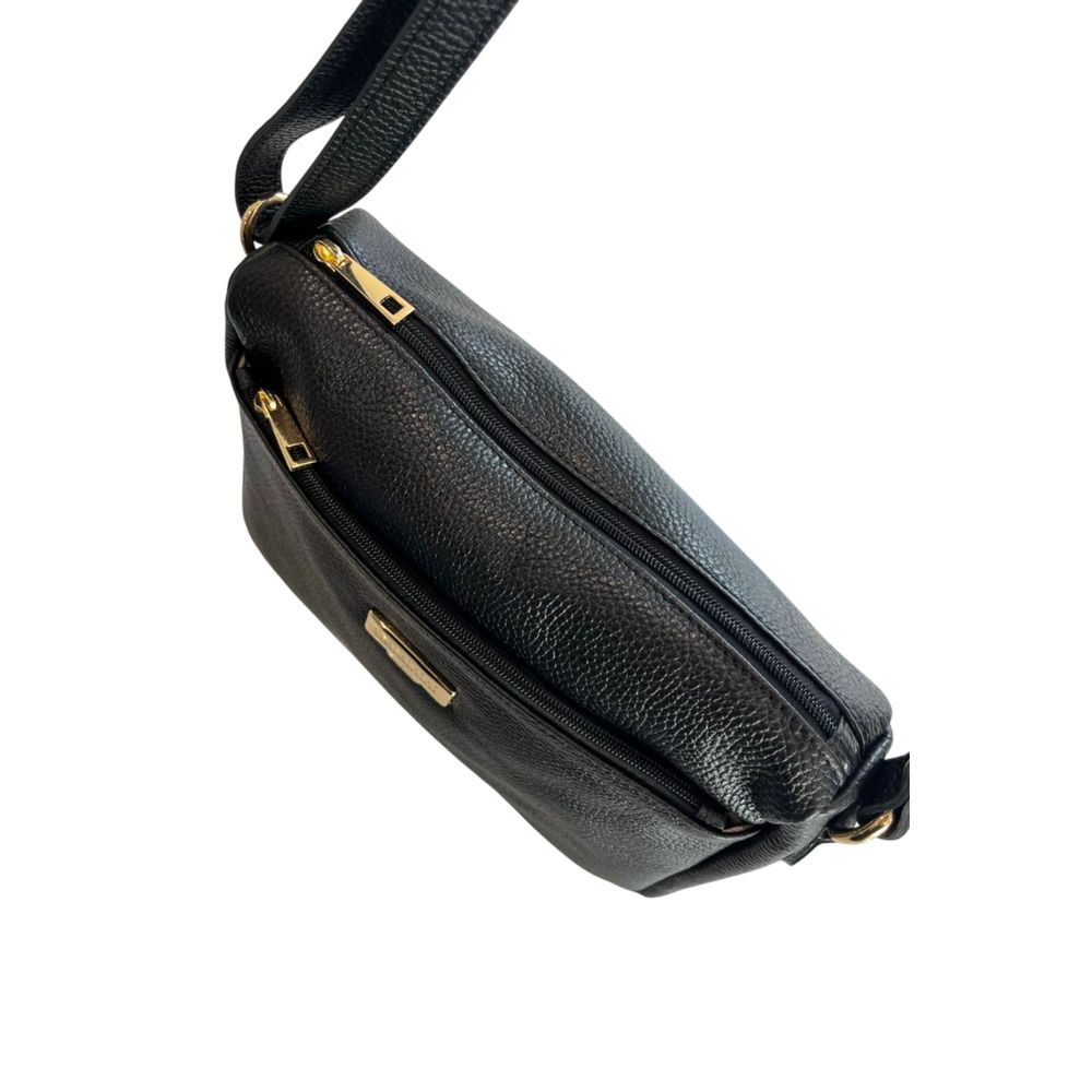 Black Cowhide Crossbody Bag