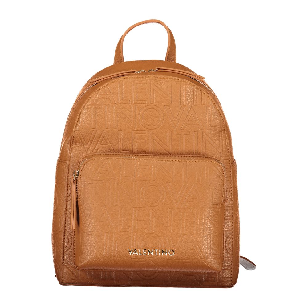 Brown Polyurethane Women's Backpack