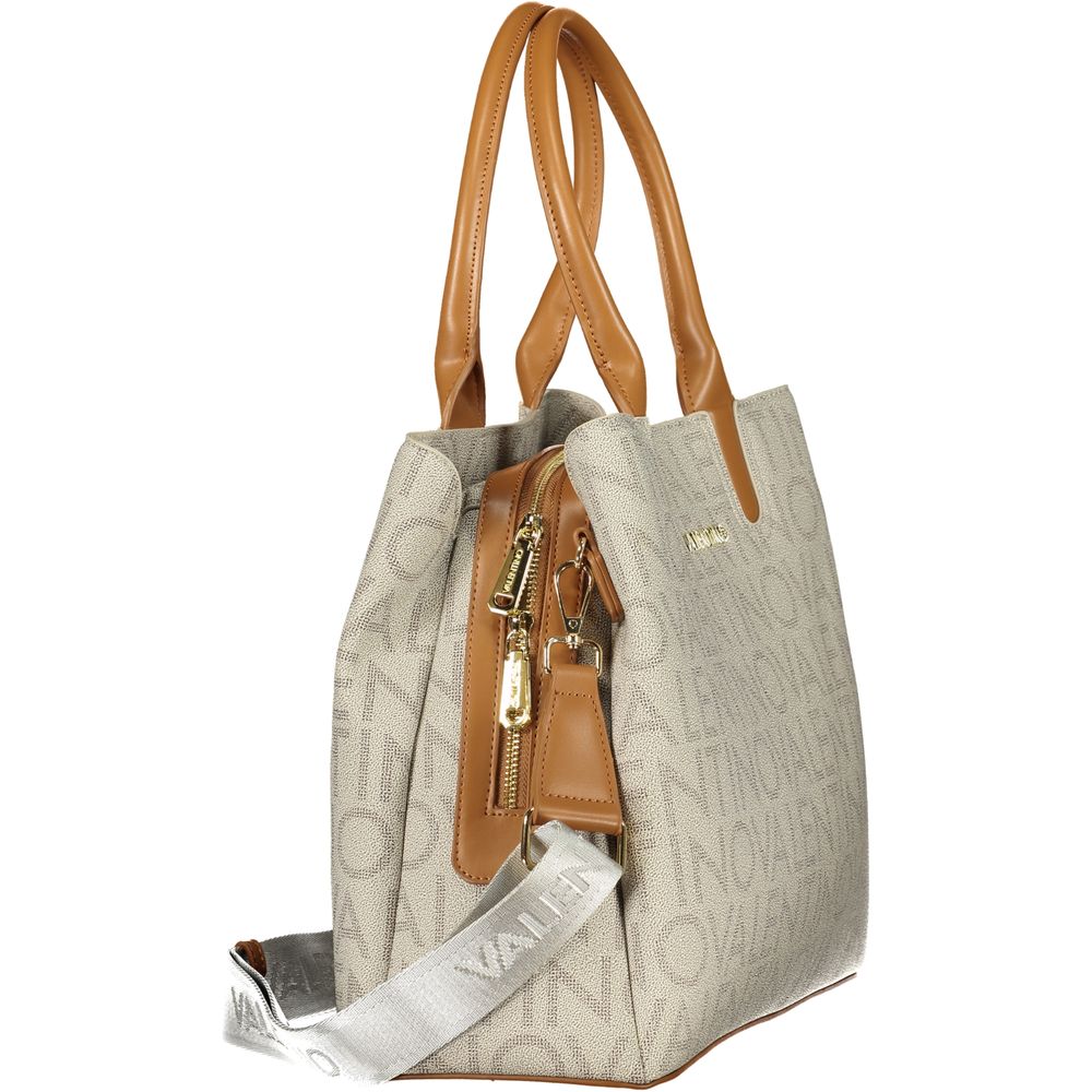 Beige Polyurethane Women's Bag