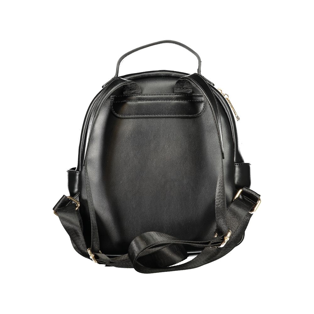 Black Polyurethane Women's Backpack