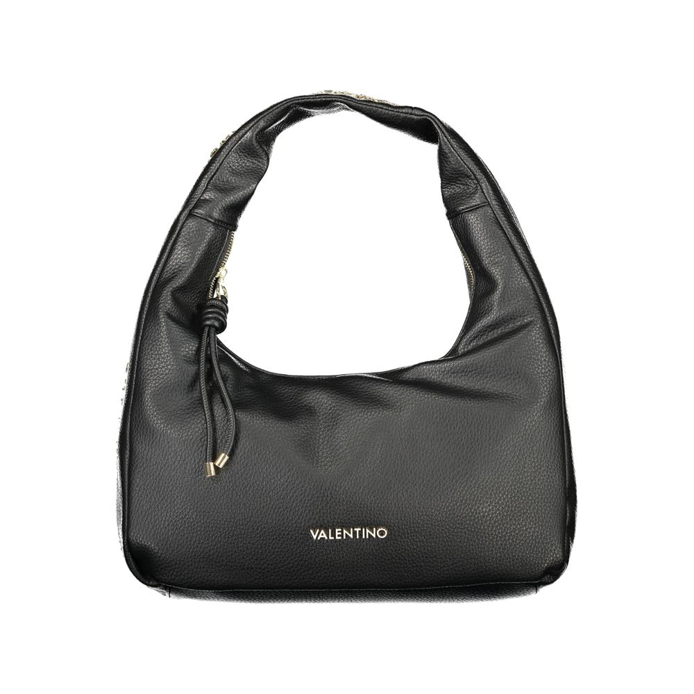 Black Polyurethane Women's Shoulder Bag