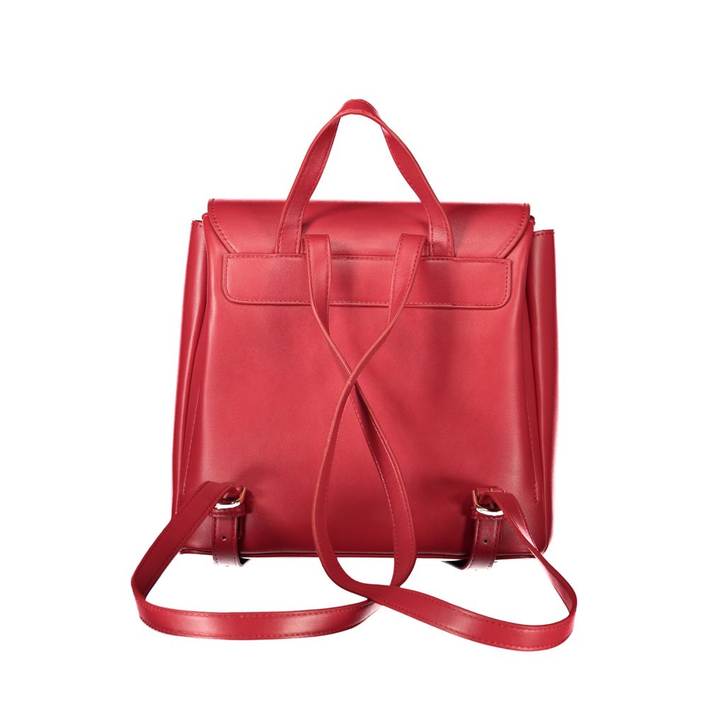 Red Polyurethane Women's Bag