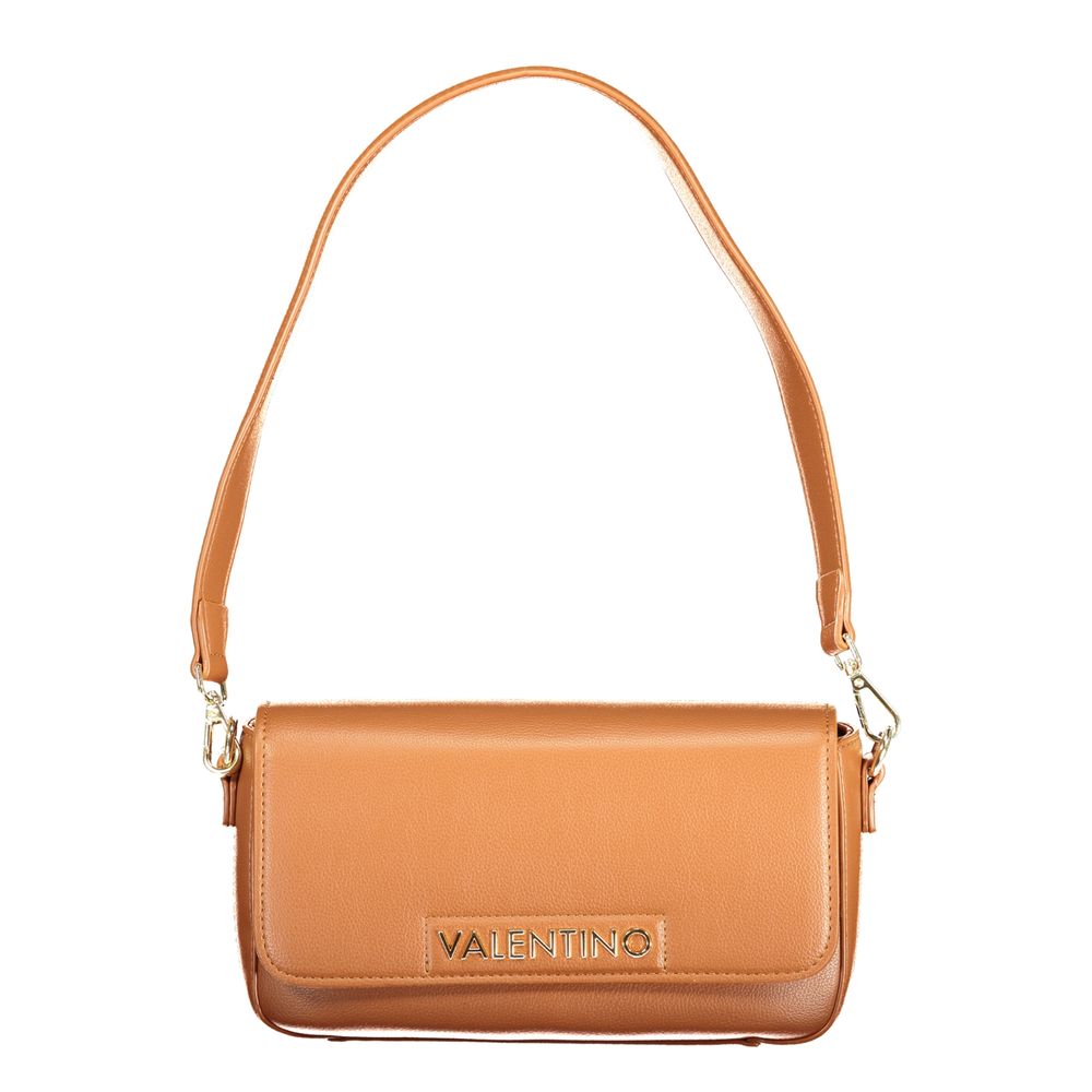 Brown Polyurethane Women's Bag with Adjustable Shoulder Strap