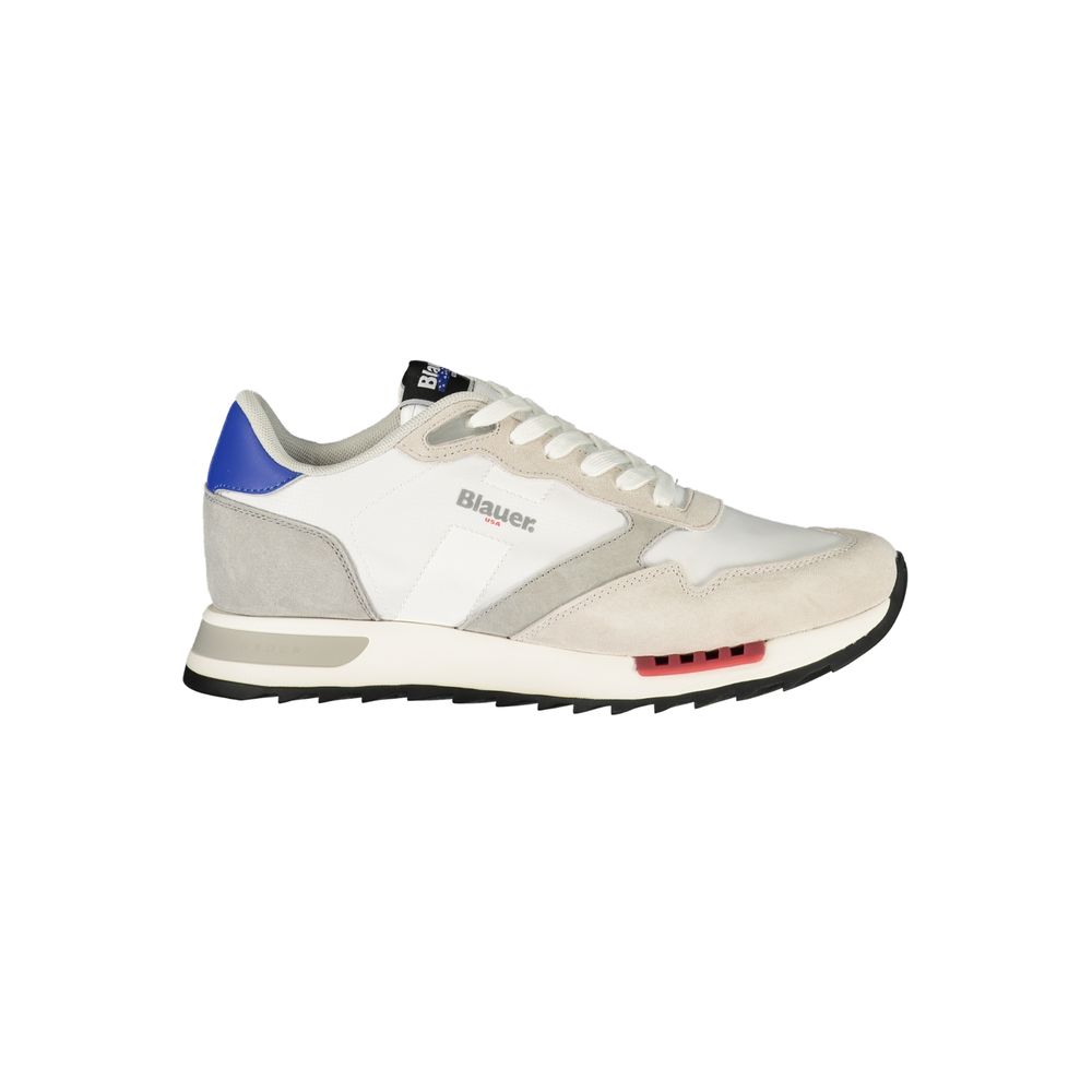 White Polyester Men's Sneaker