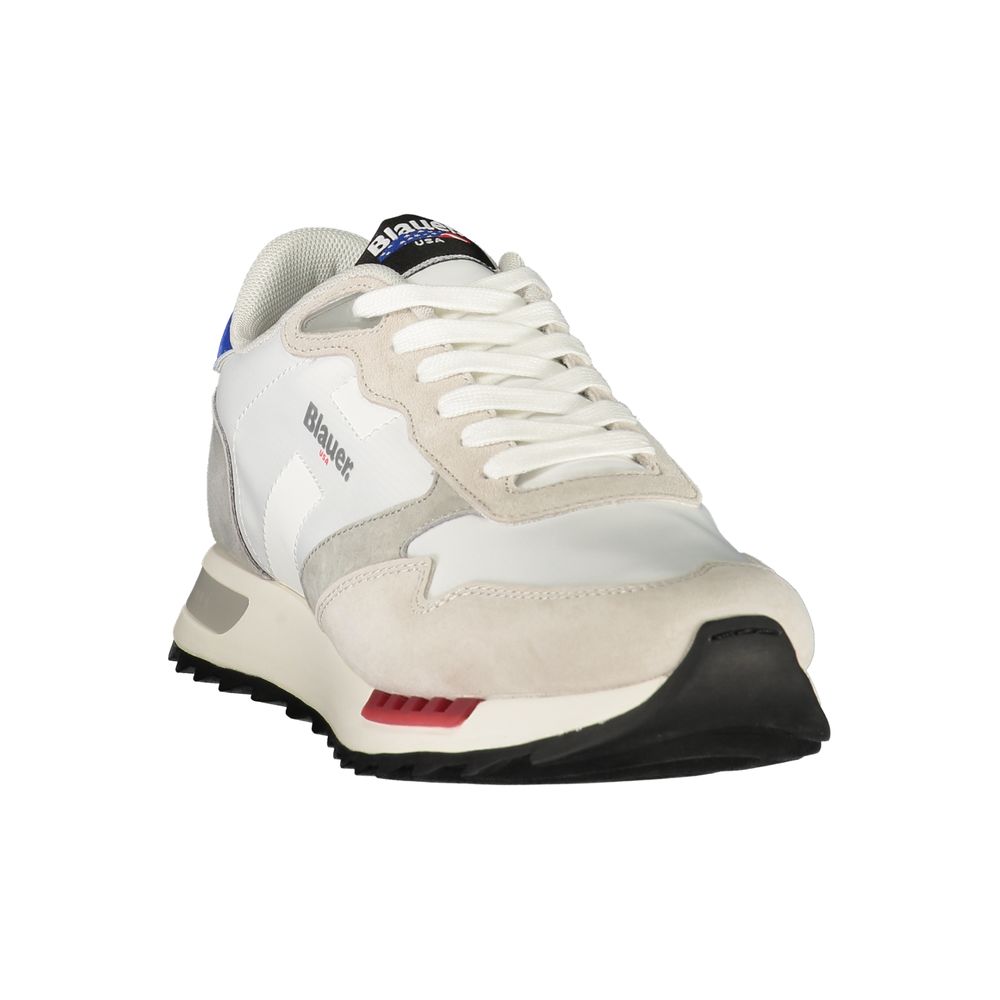 White Polyester Men's Sneaker