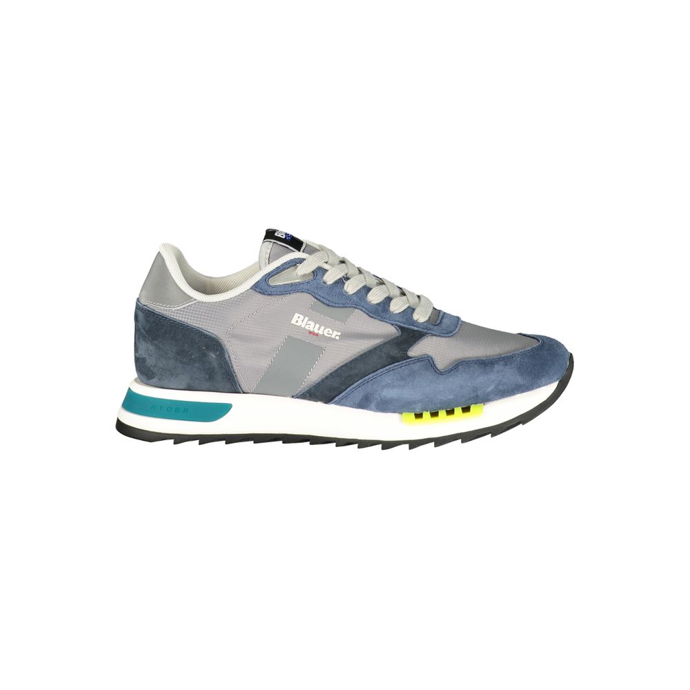 Blue Polyester Men's Sneaker
