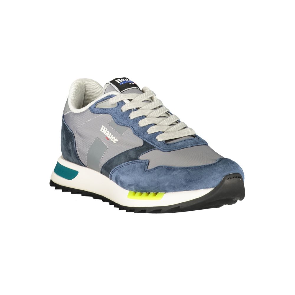 Blue Polyester Men's Sneaker