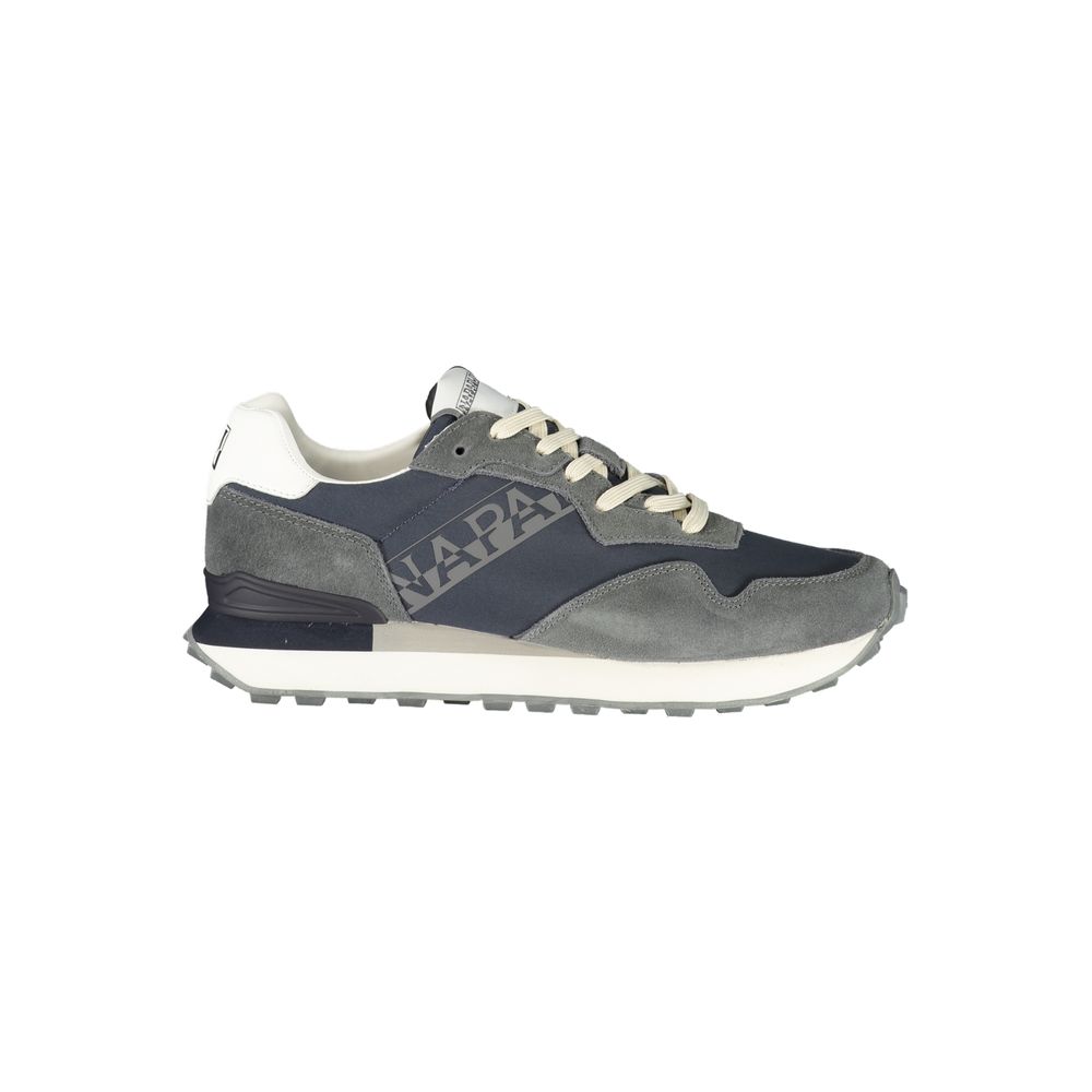 Blue Polyester Athletic Sneakers