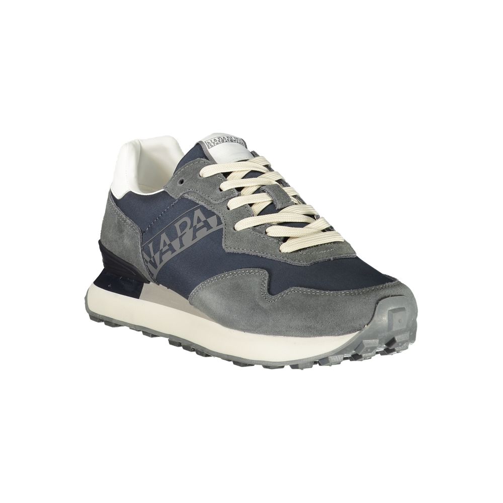 Blue Polyester Athletic Sneakers