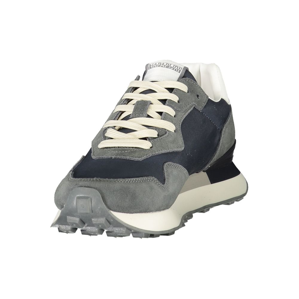 Blue Polyester Athletic Sneakers