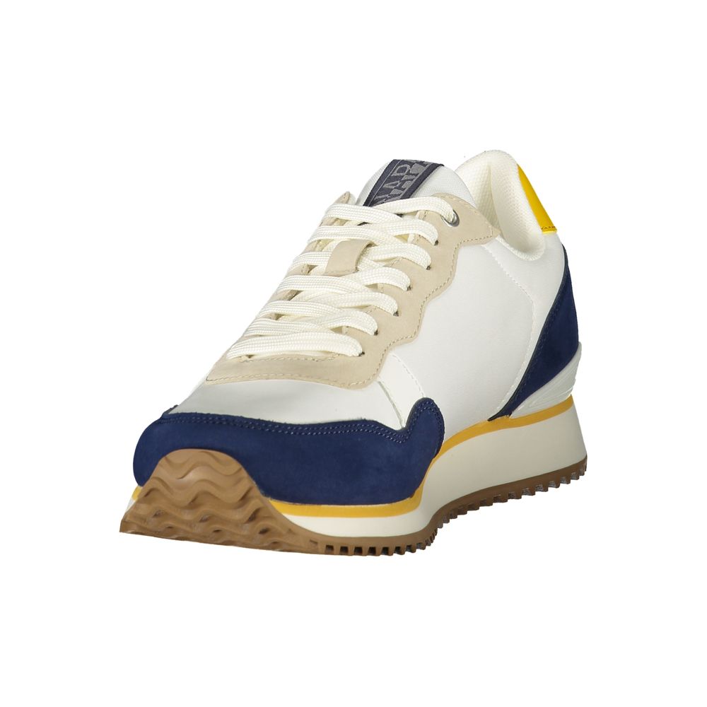 White Polyester Men's Sneaker