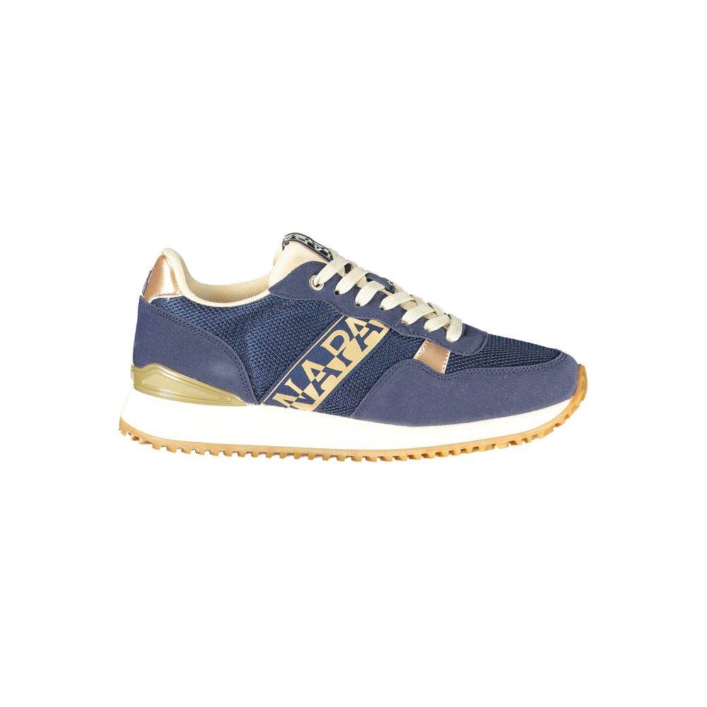 Blue Polyester Athletic Sneakers