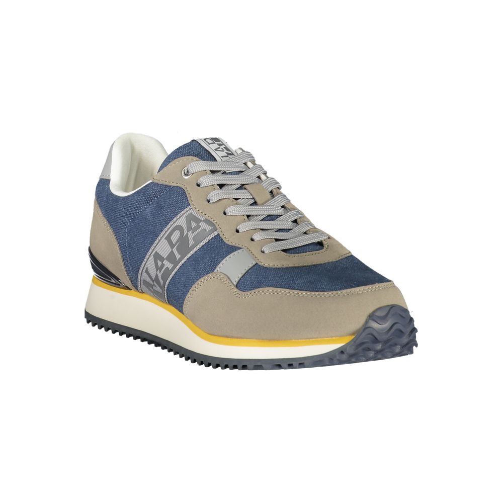 Blue Polyester Athletic Sneakers