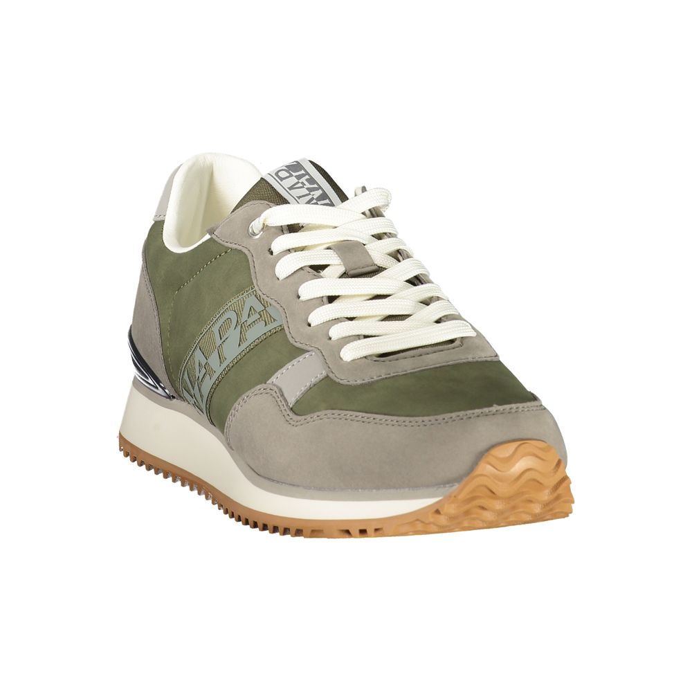 Green Polyester Athletic Sneakers