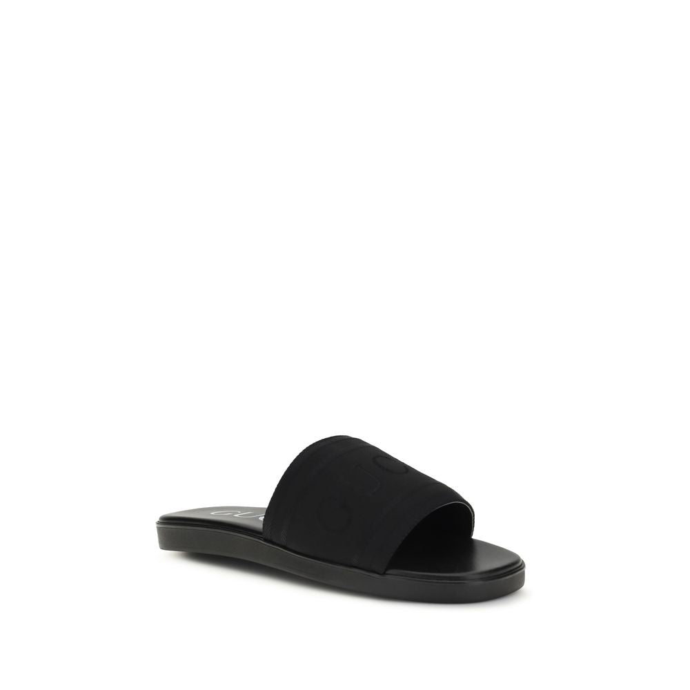 Black Fabric Sandals