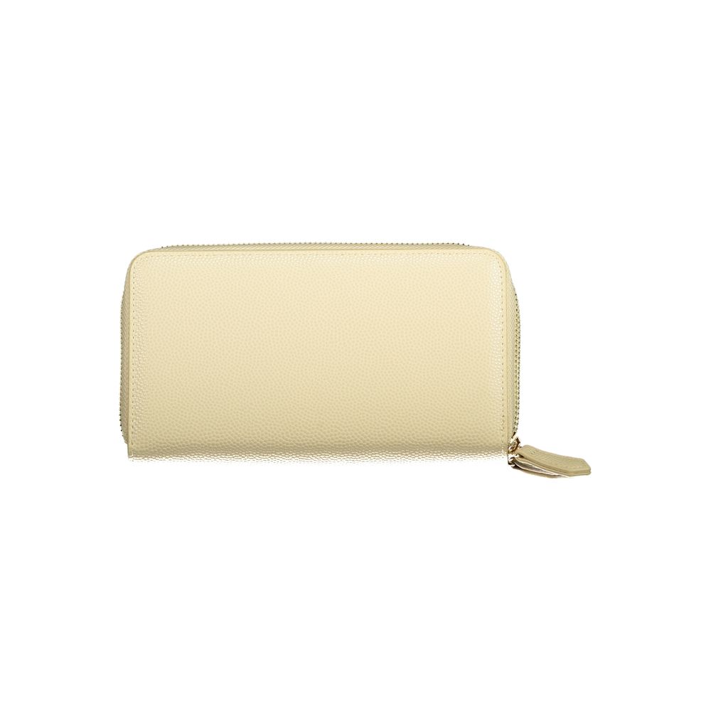 Beige Polyurethane Women's Wallet