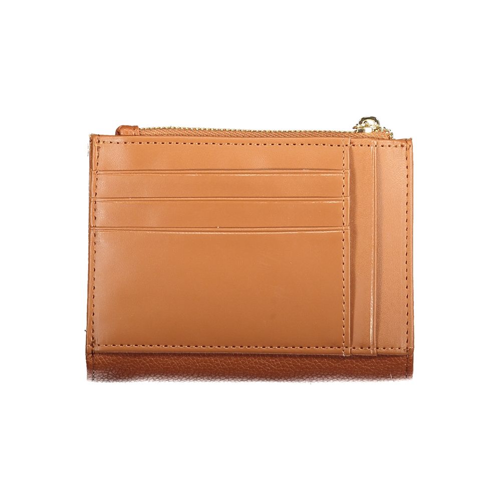 Brown Polyurethane Women's Wallet