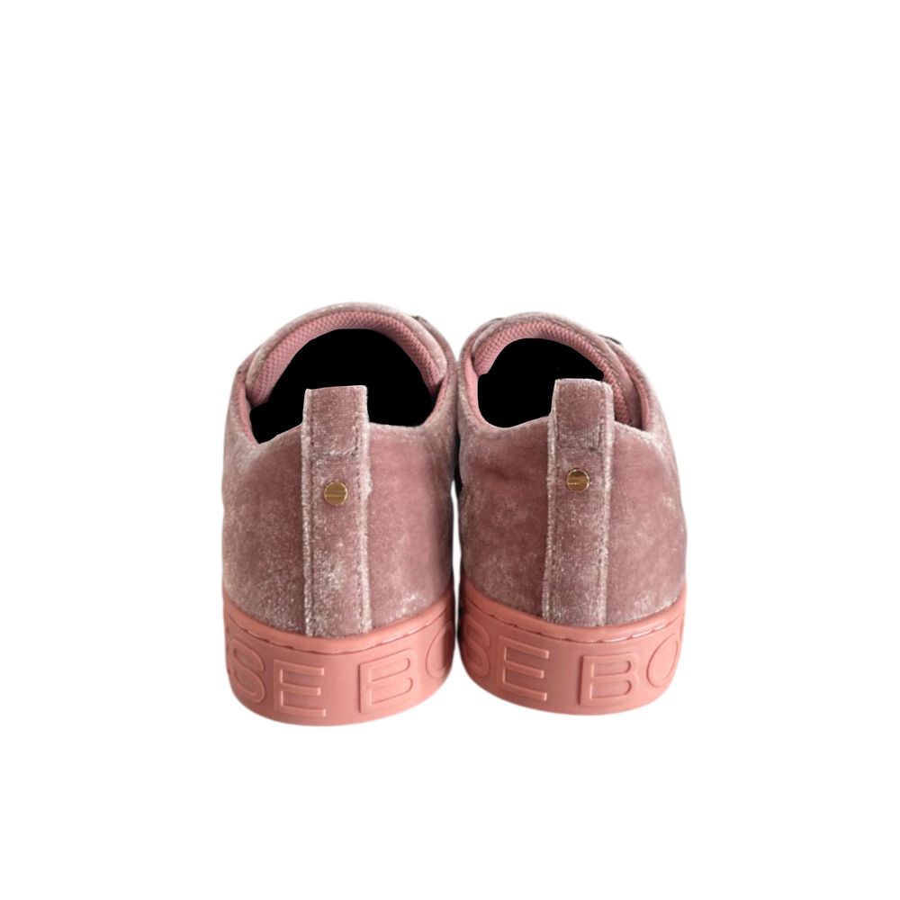 Pink Fabric Women Sneakers