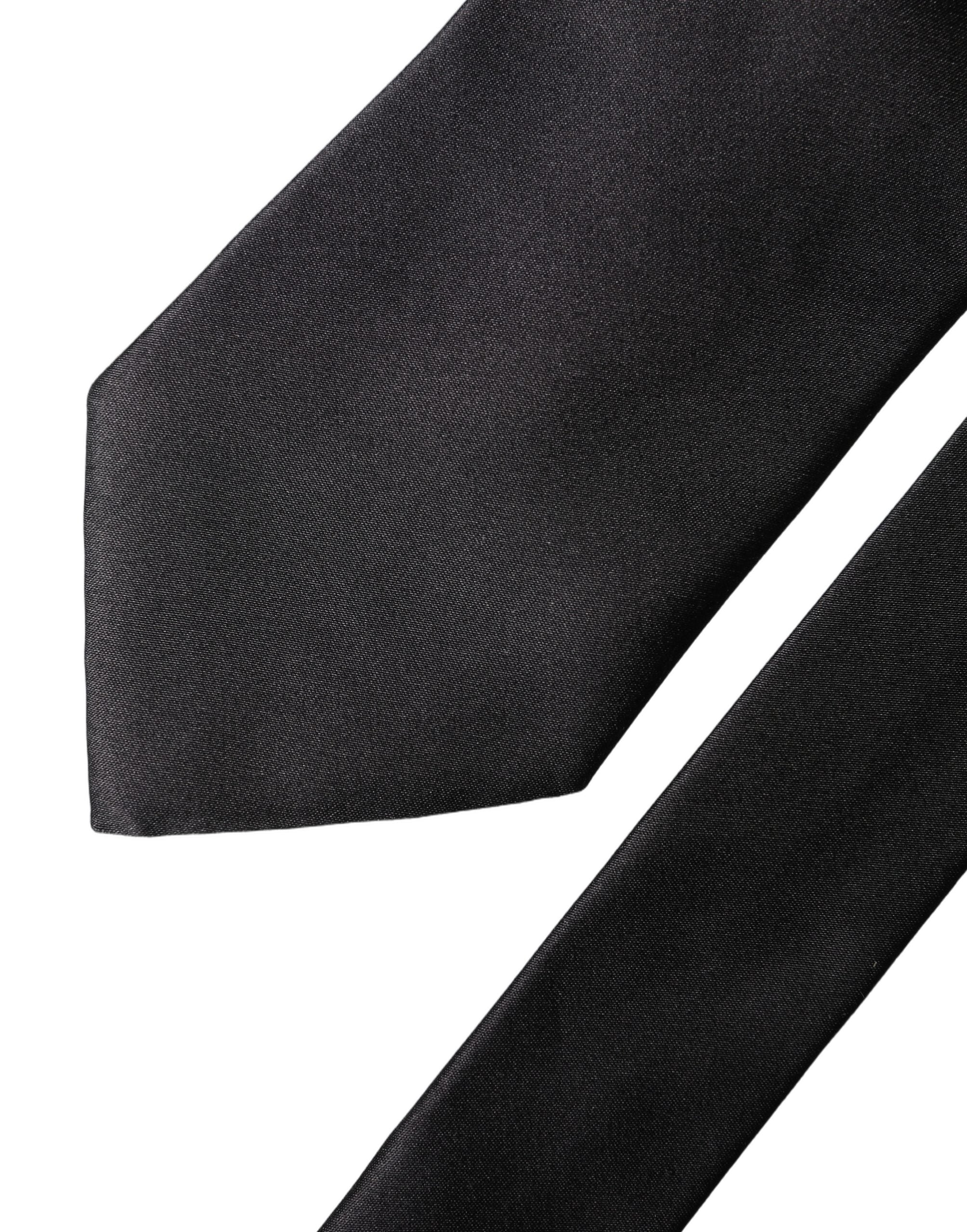 Brown Logo Embroidery Silk Adjustable Men Necktie Tie