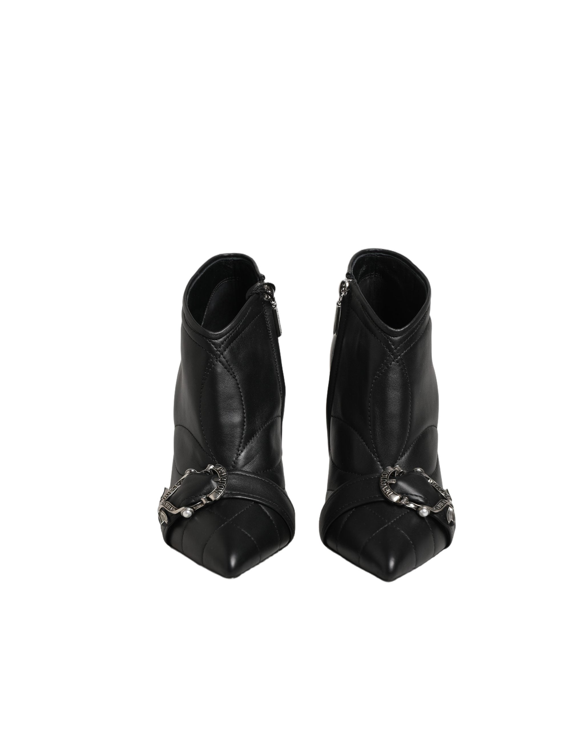 Černé prošívané boty s přezkou Black Devotion