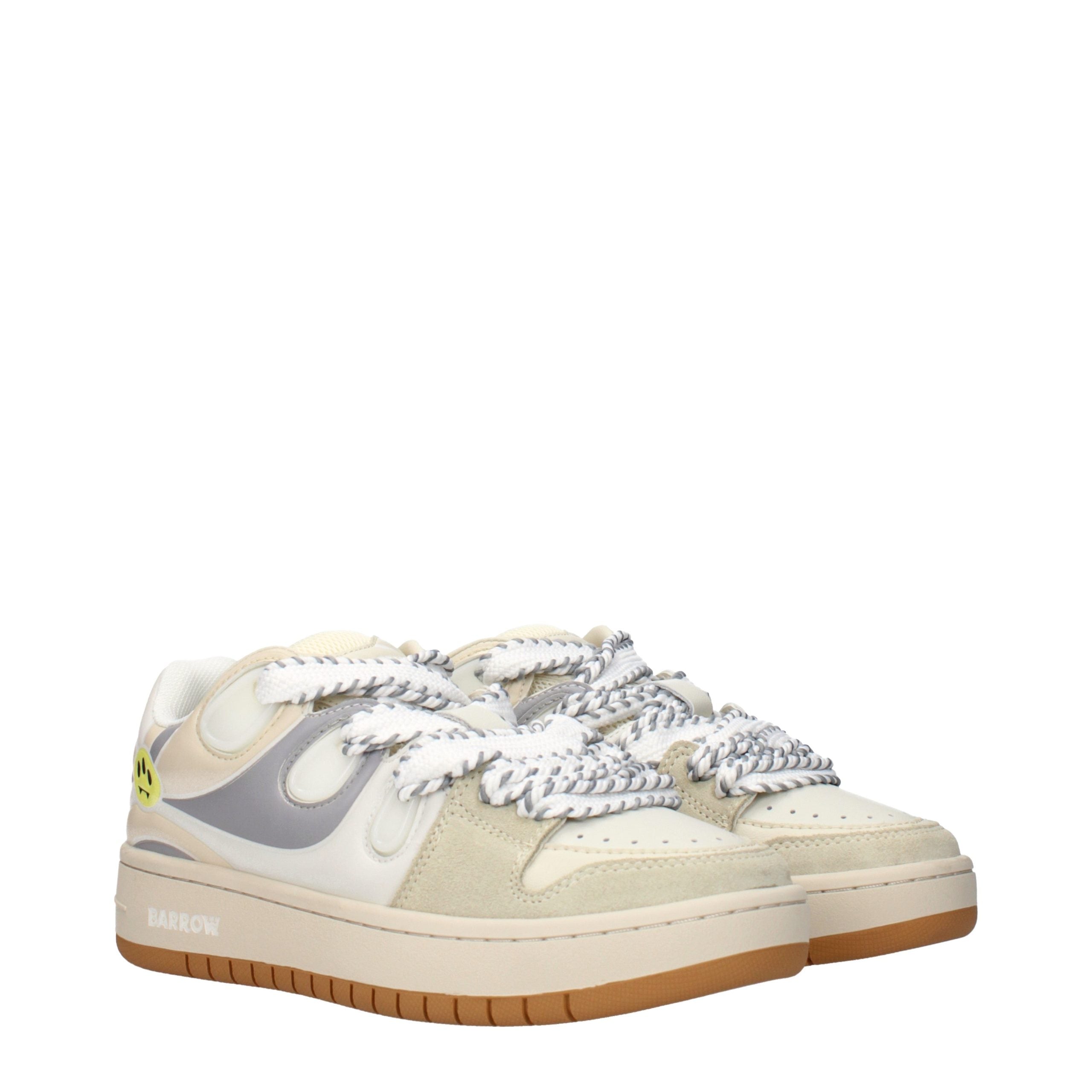 Beige Leather Low Top Sneakers