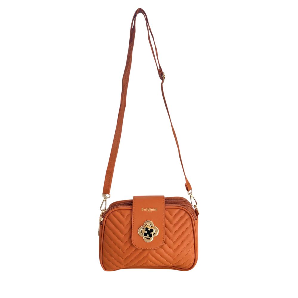 Hnědá dámská crossbody kabelka z PU kůže