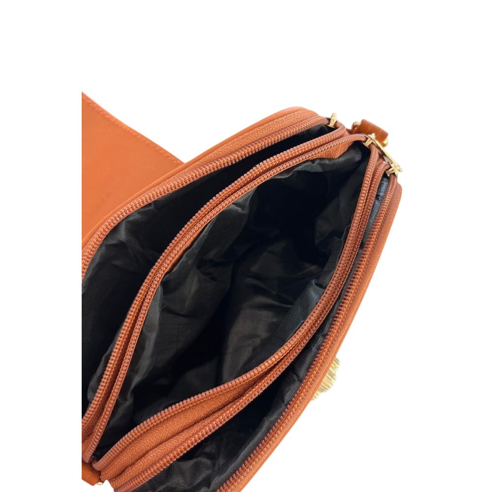 Hnědá dámská crossbody kabelka z PU kůže