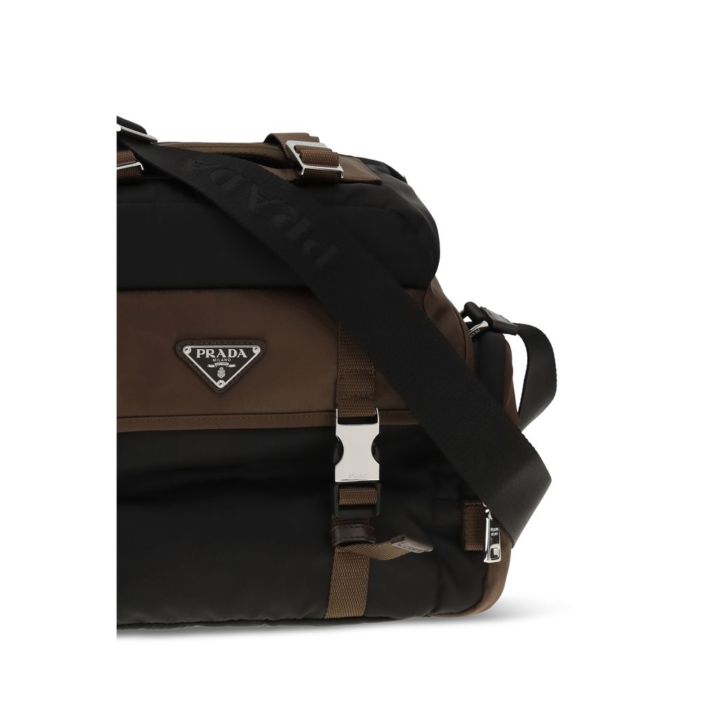 Brown Recycled Polyamide Shoulder Bag