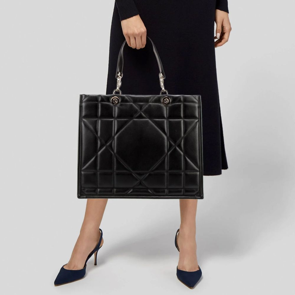 Black Leather Tote Bag - styloora.cz